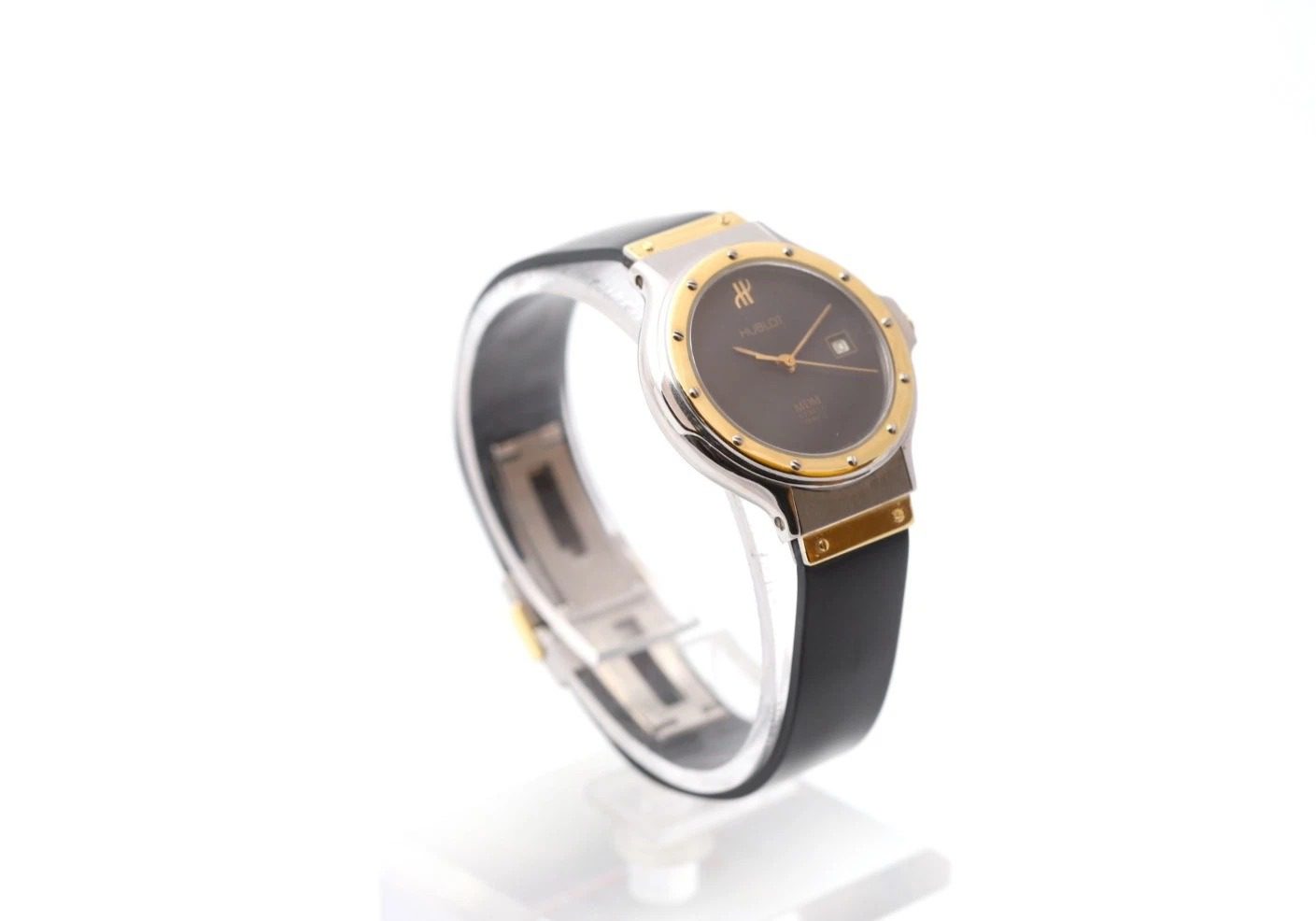 Hublot MDM Geneve Quartz 28mm Grey Dial Date Two Tone Ladies Watch