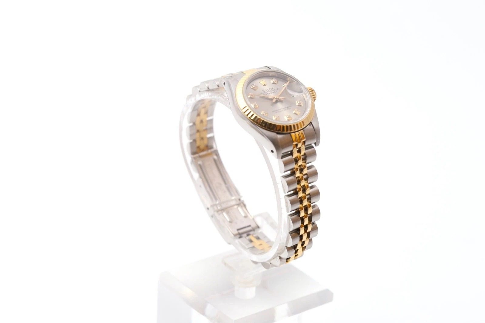 Rolex Datejust 26mm 69173 Grey Diamond Dial Fluted Bezel Jubilee Ladies Watch