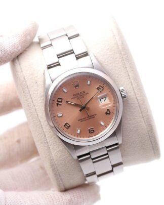 Rolex Oyster Date 15000 Steel 34mm Salmon Dial Automatic Women’s Watch