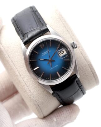 Rolex Oyster Date Precision 6694 Steel 34mm Blue Vignette Dial Unisex Watch