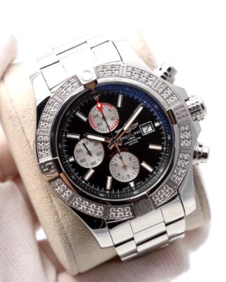 Breitling Super Avenger II A1337153 Black Dial Diamond Set Chrono Men's Watch
