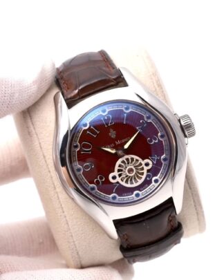 Louis Moinet Spinoscope Limited Edition Steel Burgundy Dial Men's Watch