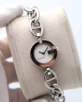 Gucci G 107 Diamond Charm Bracelet Stainless Steel Quartz Women's Watch