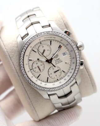 Tag Heuer Link CJF2118 42mm Cal. 16 Steel Diamond Bezel Chronograph Men's Watch