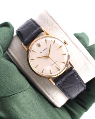 Rolex Precision 12376 Manual Wind 9 ct Gold 34mm Silver Dial Men's Watch