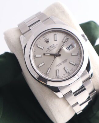 Rolex Datejust II Silver Baton Dial 41 mm Oyster 116300 Men's Watch