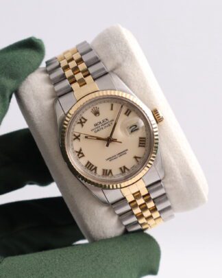 Rolex Datejust 36 mm Jubilee Steel & Gold 16013 Beige Dial Men's Watch