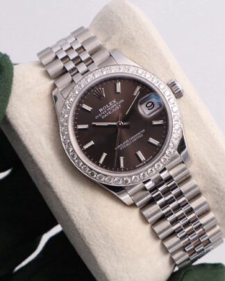 Rolex Datejust 278240 Rhodium Dial 31 mm Diamond Bezel Steel 2022 Women's Watch